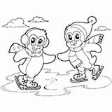 Skating Coloring Pages Penguin Penguins Ice Surfnetkids Christmas Sheets Template Winter Colouring Animals Printable Books Kids Sketch sketch template