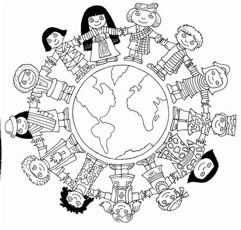 children   world coloring page coloring home