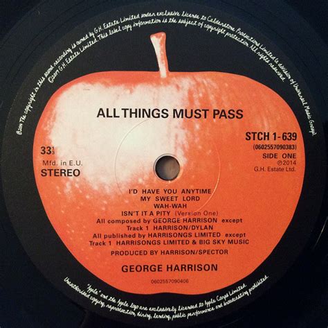 George Harrison All Things Must Pass 3 × Vinyl Lp Album Reissue