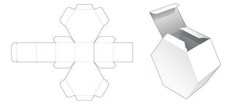 hexagonal gift box die cut template  vector art  vecteezy