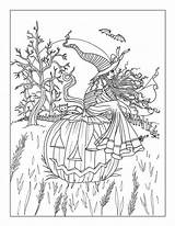 Coloring Halloween Pages Adult Adults Witch Printable Cute 3ctw Pdf Print Library Popular sketch template