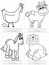 Farm Coloring Pages Animals Kids Worksheet Kindergarten Preschool Animal Activity Activities Printable Writing 3rd Worksheets Sheets Kidzone Theme Book Color sketch template