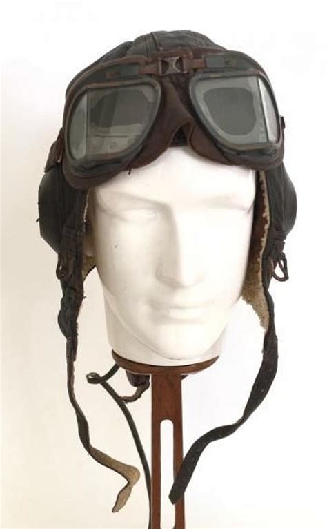 ww luftwaffe winter flying helmet worn  raf polish fighter pilot