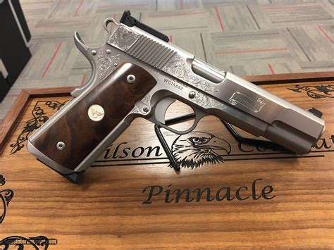 wilson combat pinnacle engraved acp stainless pistol