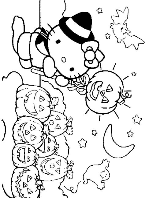 kitty happy halloween coloring pages halloween coloring pages