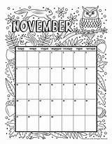 Coloring Calender Calendars Monthly Woojr Nov Kalender sketch template