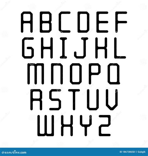 black alphabet letters  white background stock vector illustration