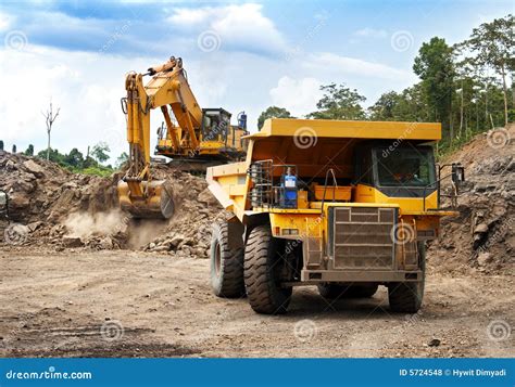 mining machines stock photo image  bulldozer backhoe