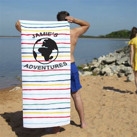 personalised travel beach towel love  gifts