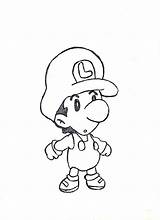 Luigi Baby Coloring Mario Pages Drawing Getdrawings Popular Print Coloringhome sketch template