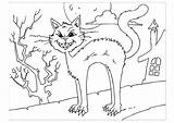 Cat Coloring Creepy Pages Scary Edupics Printable Large sketch template