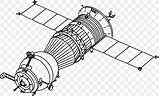 Spaceship Spacecraft Soyuz Satellite Angkasa Satelit Pesawat Ruang Realistic Luar Stasiun Internasional 12m Spaceships sketch template
