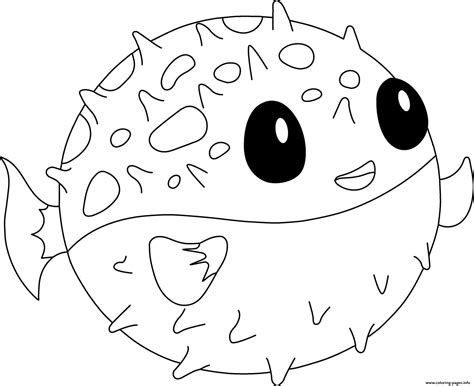 pufferfish coloring page printable