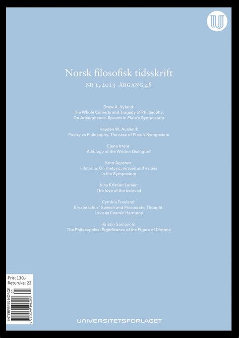 norsk filosofisk tidsskrift volume 48 issue 1 table of contents