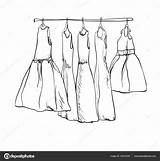 Sketch Wardrobe Dress Illustration Drawn Hand Children Stock Vector Clothes Depositphotos sketch template