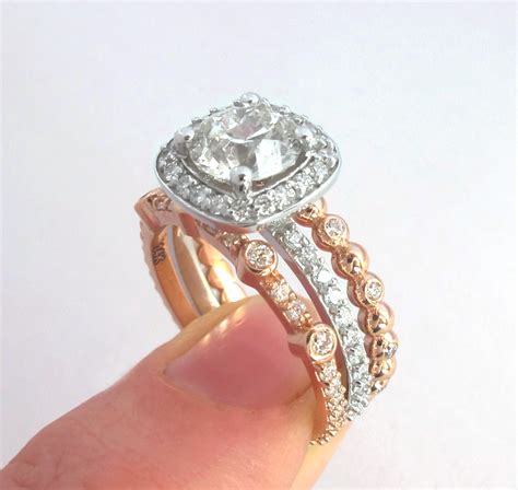 disney princess ring beauty   beast diamond halo eternity boho chic wedding engagement