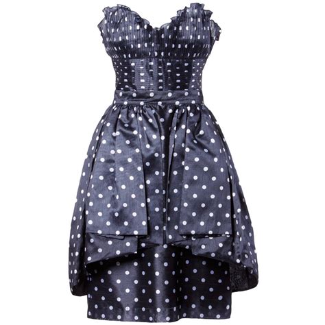 loris azzaro vintage polka dot bustier top skirt 2 piece dress