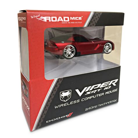 road mice dodge viper car wireless computer mouse red ebay