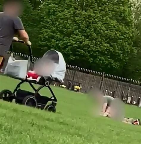 woman 30 arrested after footage shows couple romping in park in broad daylight