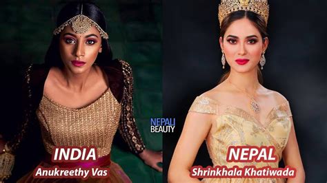 anukreethy vas and shrinkhala khatiwada miss india and miss nepal world 2018 youtube