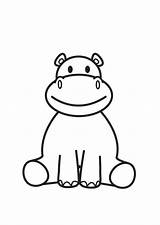 Nijlpaard sketch template