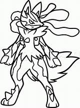 Pokemon Coloring Lucario Mega Pages Printable sketch template