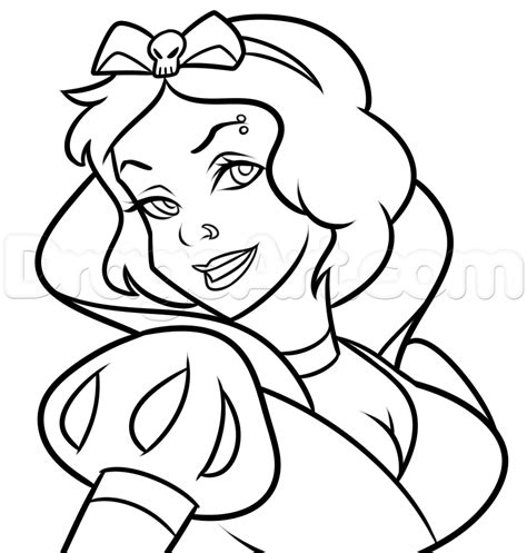 Dark Snow White Drawing Tutorial Step By Step Disney
