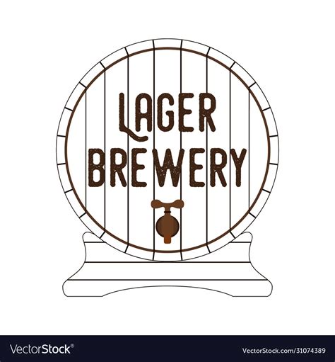 beer logo  wooden barrel lager royalty  vector