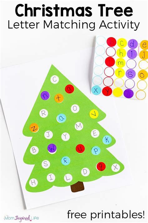 christmas tree letter matching activity   printable christmas