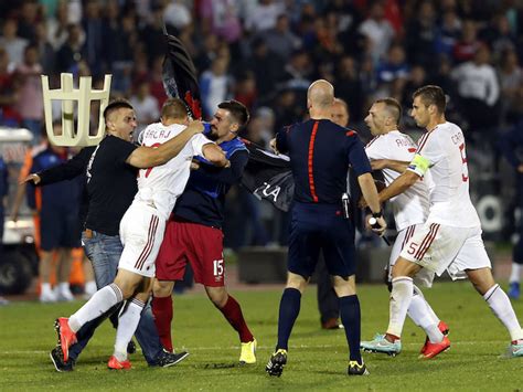 euro  serbia  albania qualifier match called