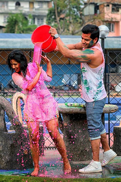 holi pictures keki adhikari and sabin shrestha glamour nepal