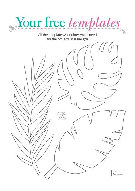 printable palm leaf template digital tropical leaf template