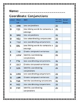 ixl coordinate conjunctions   open  tods tpt