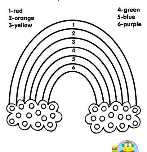 color  number rainbow printable coloring worksheets