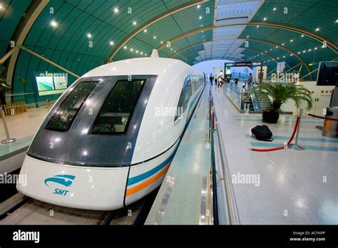 chinese maglev high speed train  station shanghai china stock photo alamy