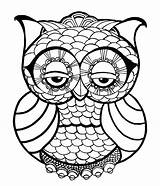 Coloring Easy Adults Pages Zen Owl Kids sketch template