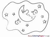 Night Good Colouring Sheet Moon Coloring Title Cards sketch template