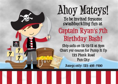 pirate birthday party invitations wording  hundreds