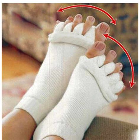 3pairs Foot Massage Socks Five Toe Separator Socks Foot Alignment Pain