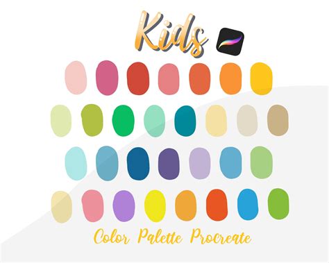 kids procreate color palette instant  procreate etsy finland