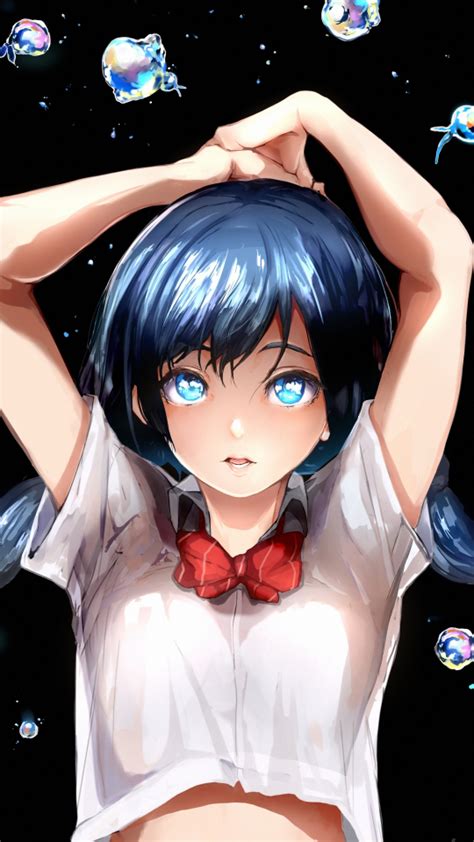 download wallpaper 540x960 cute anime girl original 2020 blue eyes