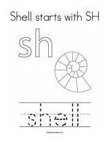 Sh Coloring Starts Shell Words Circle sketch template