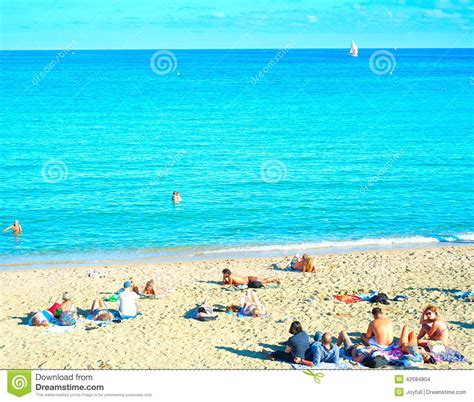 Barceloneta Beach Editorial Stock Image Image 42684804