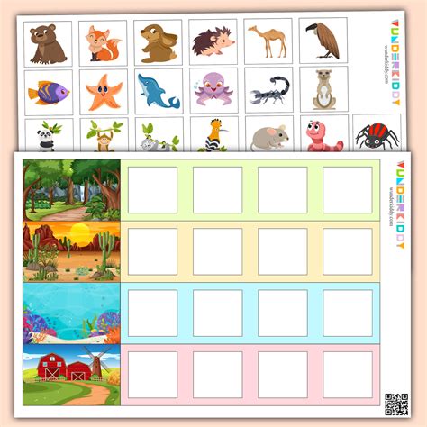 printable animal habitat sorting mats activity  kids