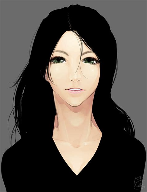 safebooru 1girl black hair bust collarbone commentary request