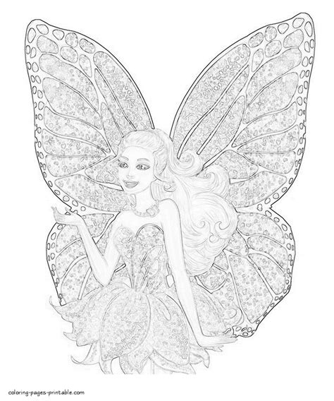 coloring pages barbie mariposa   fairy princess coloring
