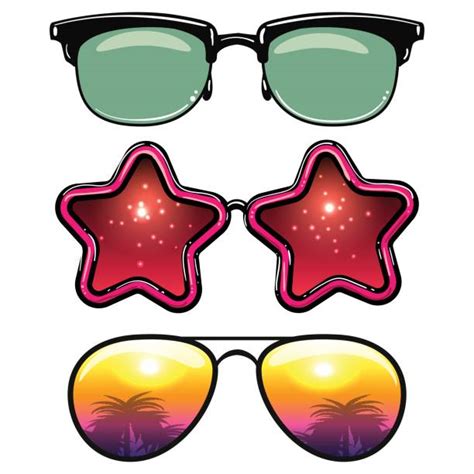 Royalty Free Reflective Sunglasses Clip Art Vector Images