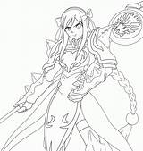 Erza Coloring Fairy Tail Pages Scarlet Anime Lineart Empress Lightning Deviantart Popular Visit Library Clipart Drawings sketch template