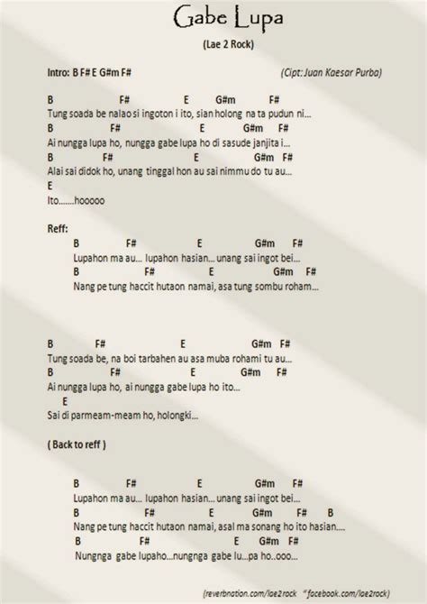 kunci gitar dan lirik lagu dongani ma au delinews tapanuli