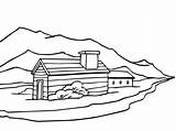 Rural Noruega Paisaje Descripción sketch template